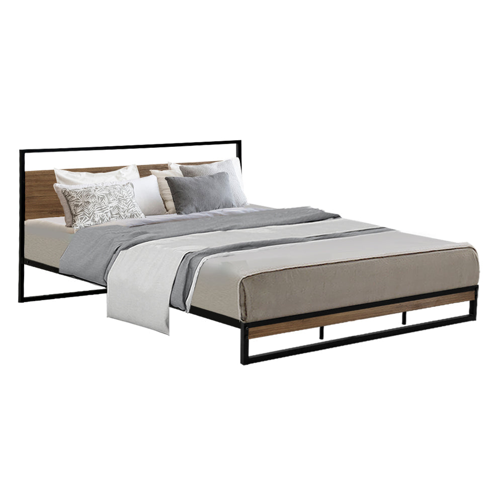 Artiss Metal Bed Frame King Size Mattress Base Platform Foundation Black Dane Artiss