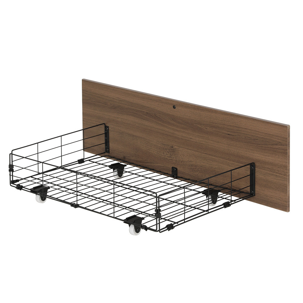 Artiss 2x Trundle Drawers for Metal Bed Frame Storage with Wheels Balck & Walnut Artiss