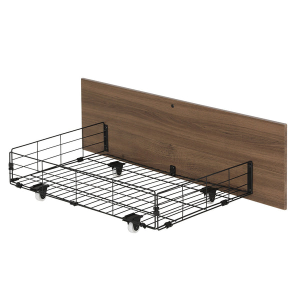 Artiss 2x Trundle Drawers for Metal Bed Frame Storage with Wheels Balck & Walnut Artiss