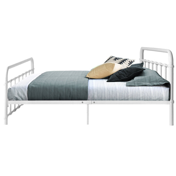 Artiss LEO Metal Bed Frame - Queen (White) Artiss
