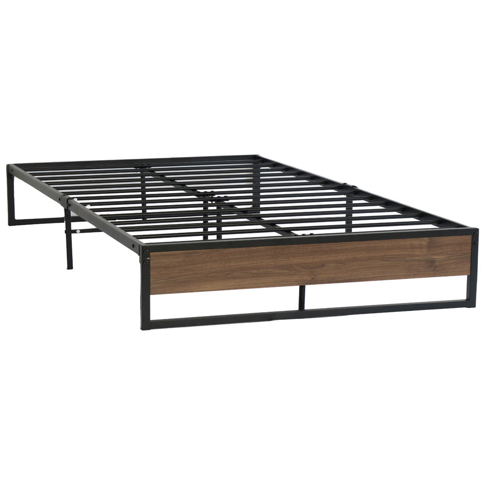 Artiss Metal Bed Frame Double Size Mattress Base Foundation Wooden Black OSLO Artiss