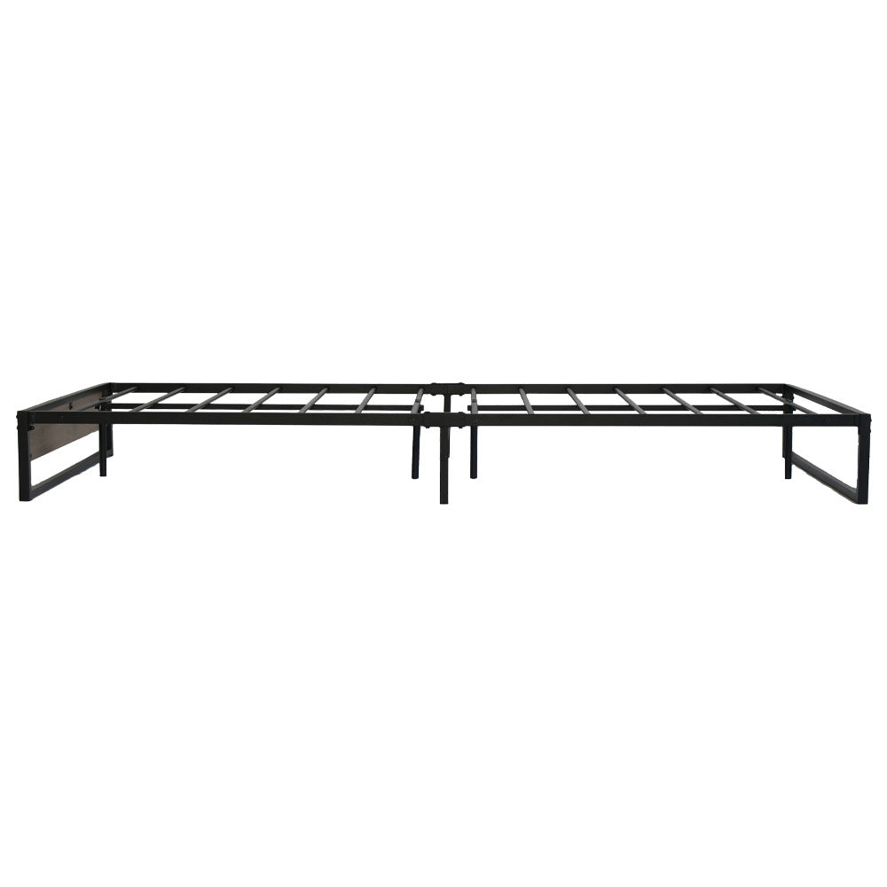 Artiss Metal Bed Frame Double Size Mattress Base Foundation Wooden Black OSLO Artiss