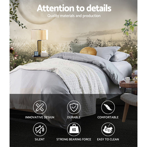 Artiss Metal Bed Frame Single Size Mattress Base Platform Wooden Black OSLO Artiss