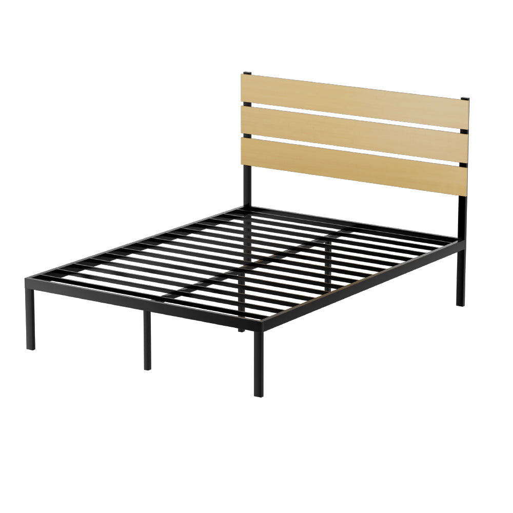 Artiss Bed Frame Metal Bed Base Double Size Platform Foundation Black PAULA Artiss