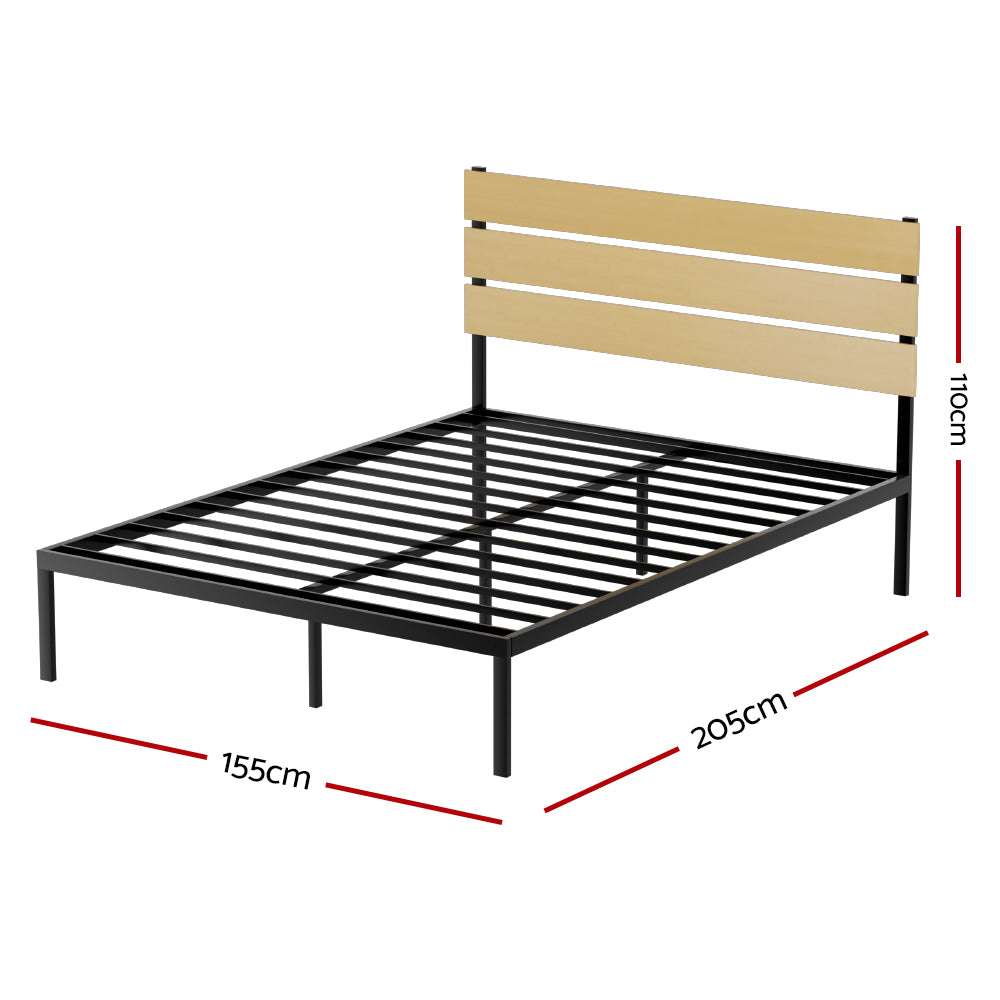 Artiss Bed Frame Metal Bed Base Queen Size Platform Foundation Black PAULA Artiss