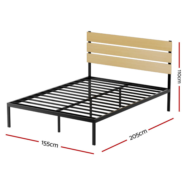 Artiss Bed Frame Metal Bed Base Queen Size Platform Foundation Black PAULA Artiss