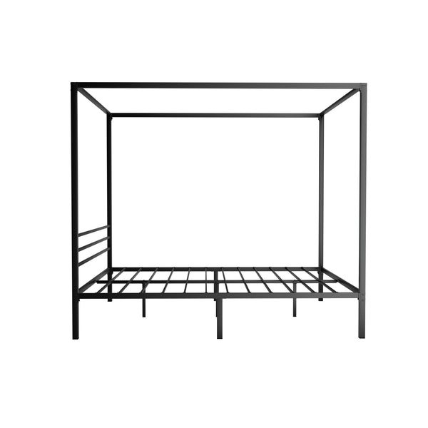 Artiss Bed Frame Metal Four-poster Platform Base Queen Size Black POCHY Artiss