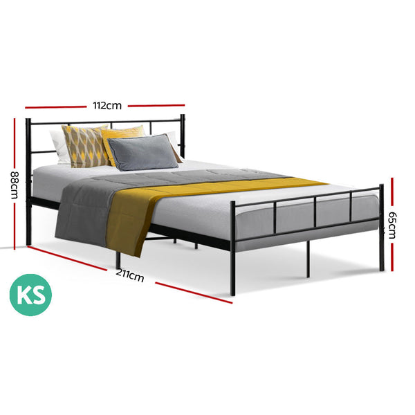 Artiss Metal Bed Frame King Single Size Platform Foundation Mattress Base SOL Artiss