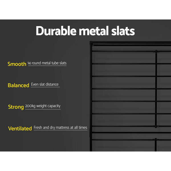 Artiss Metal Bed Frame King Single Size Platform Foundation Mattress Base SOL Artiss
