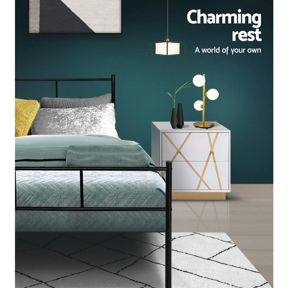 Artiss Metal Bed Frame King Single Size Platform Foundation Mattress Base SOL Artiss
