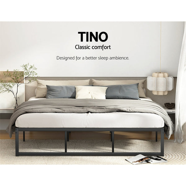 Artiss Bed Frame Metal Platform King Size Bed Base Mattress Black TINO Artiss