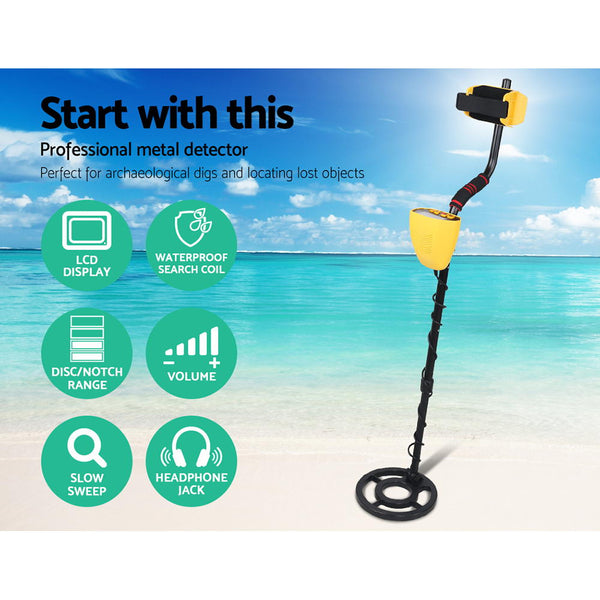LCD Screen Metal Detector with Headphones - Yellow freeshipping - Awezingly