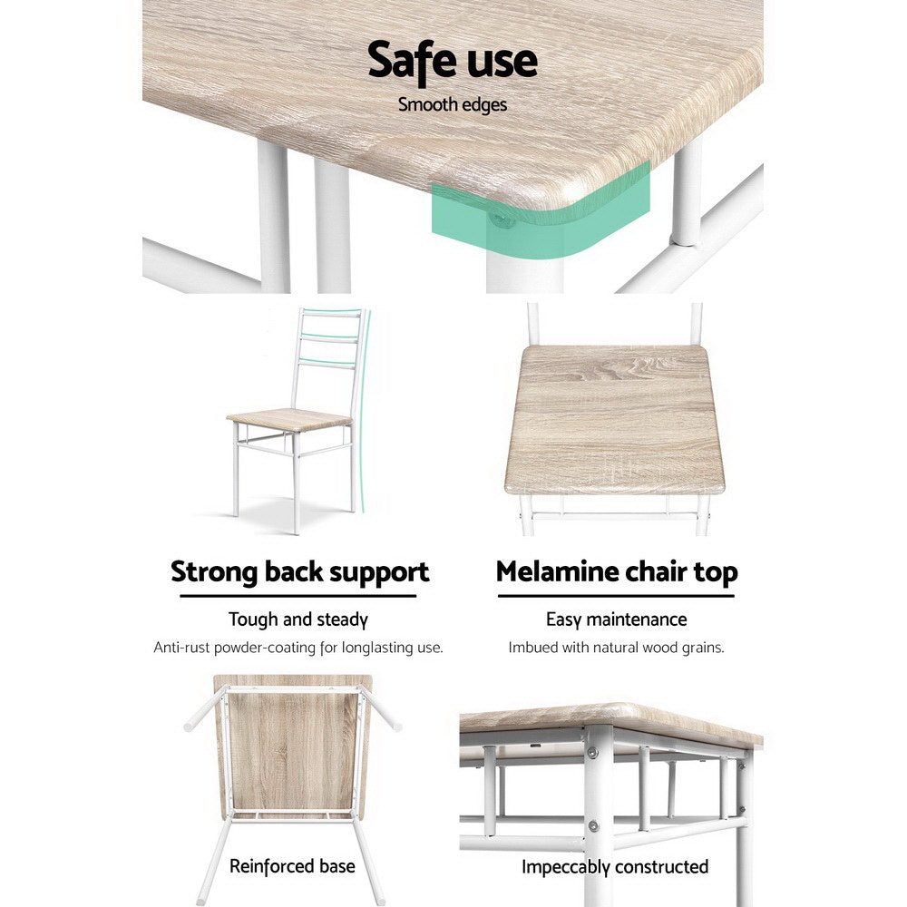 Artiss 3 Piece Dining Set - Natural freeshipping - Awezingly