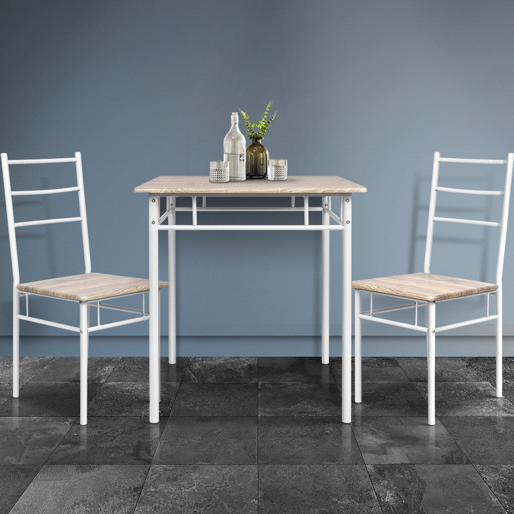 Artiss 3 Piece Dining Set - Natural freeshipping - Awezingly