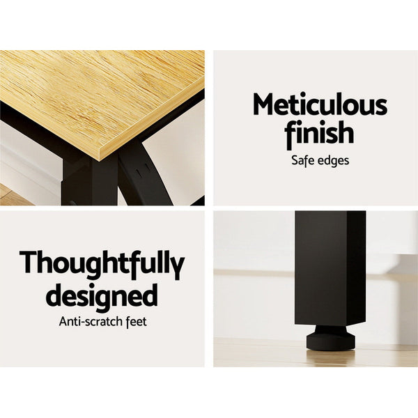 Artiss Computer Desk Laptop Table Bookshelf Desk Storage Rack Office Study Oak Artiss