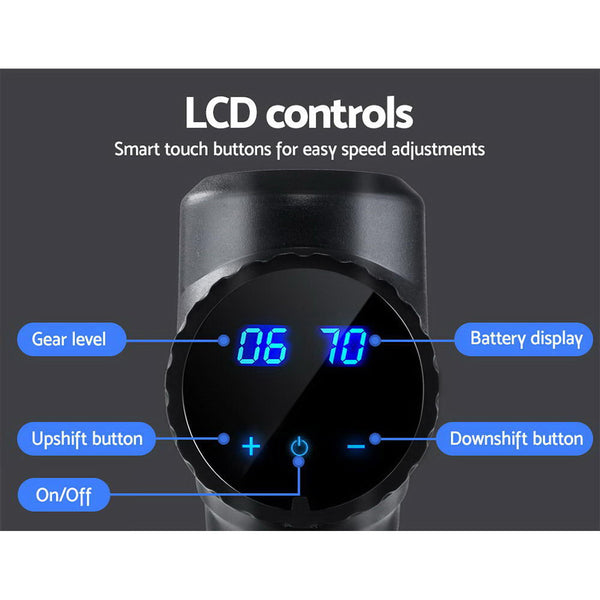 Massage Gun Electric Massager Vibration 6 Heads Muscle Therapy Percussion Tissue freeshipping - Awezingly