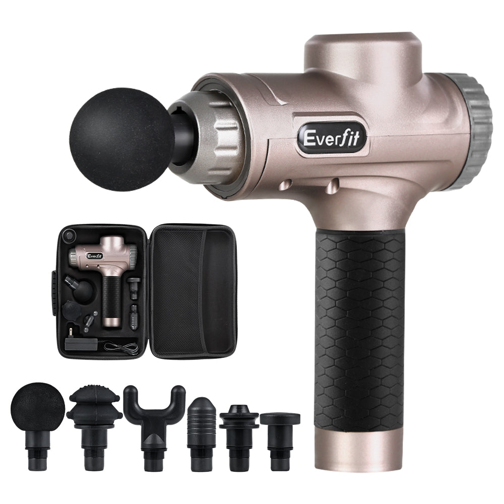 Everfit Massage Gun 6 Heads LCD Electric Massager Vibration Relief Percussion freeshipping - Awezingly