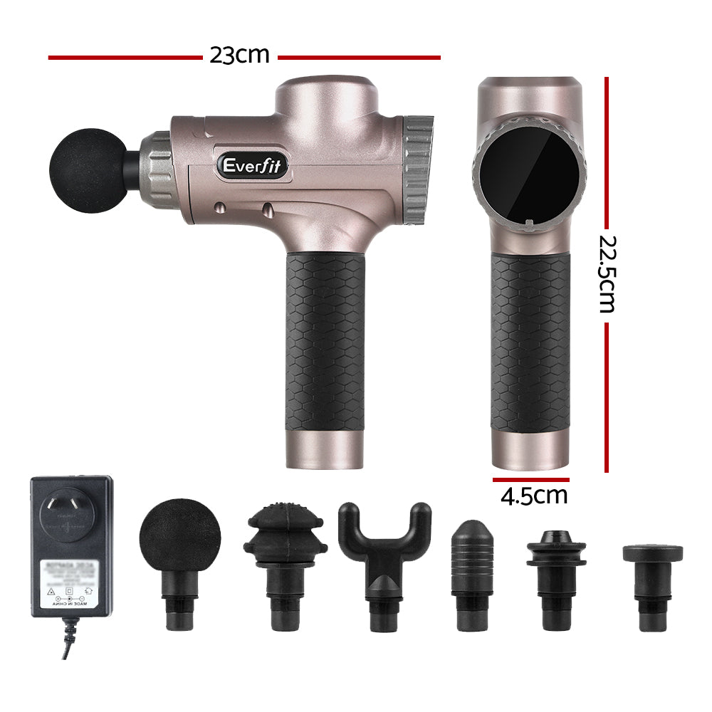 Everfit Massage Gun 6 Heads LCD Electric Massager Vibration Relief Percussion freeshipping - Awezingly