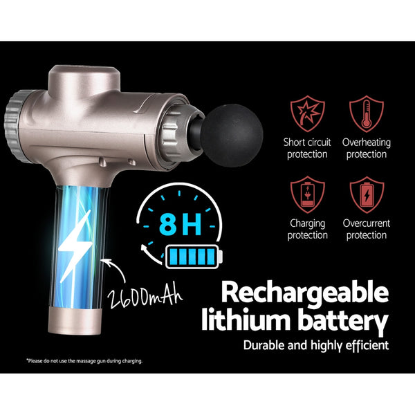 Everfit Massage Gun 6 Heads LCD Electric Massager Vibration Relief Percussion freeshipping - Awezingly