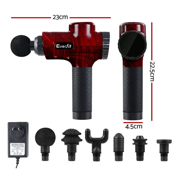 Everfit Massage Gun 6 Heads Electric Massager LCD Vibration Percussion Relief freeshipping - Awezingly