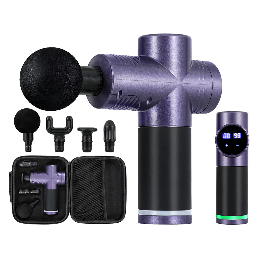 Everfit 30 Speed Massage Gun 4 Head Vibration Muscle Massager Percussion Relief Purple Everfit