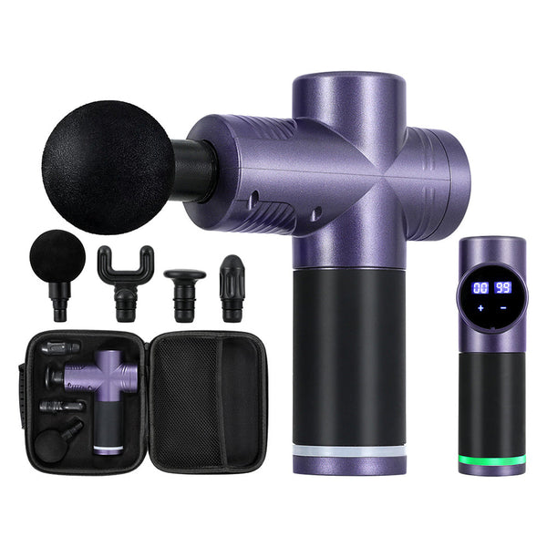 Everfit 30 Speed Massage Gun 4 Head Vibration Muscle Massager Percussion Relief Purple Everfit