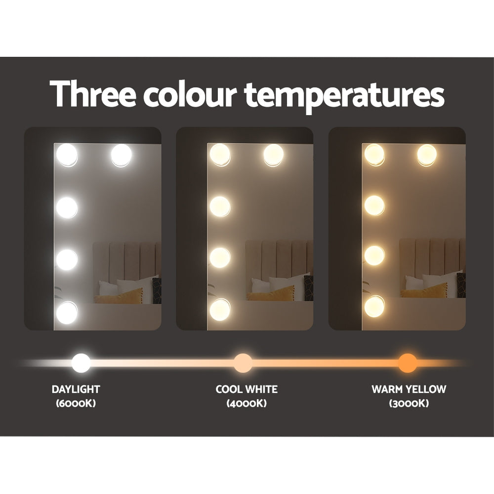 Embellir Bluetooth Makeup Mirror 58X46cm Hollywood with Light Dimmable 15 LED Embellir