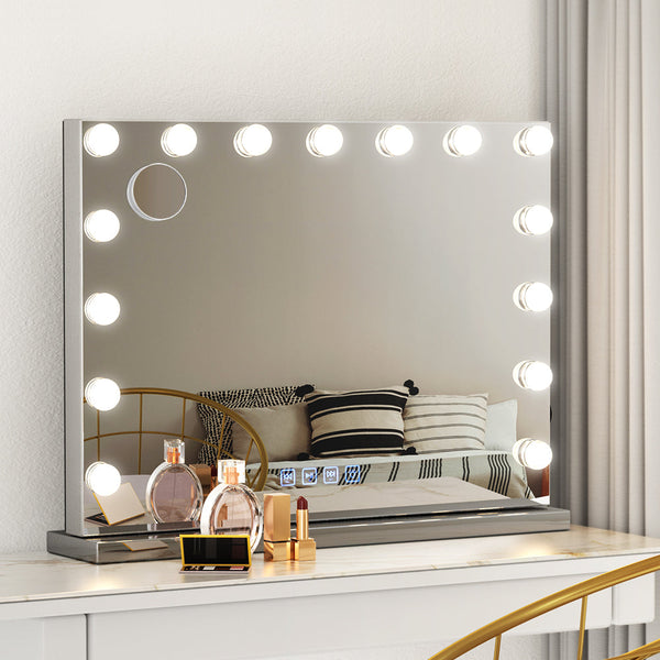 Embellir Bluetooth Makeup Mirror 58X46cm Hollywood with Light Dimmable 15 LED Embellir