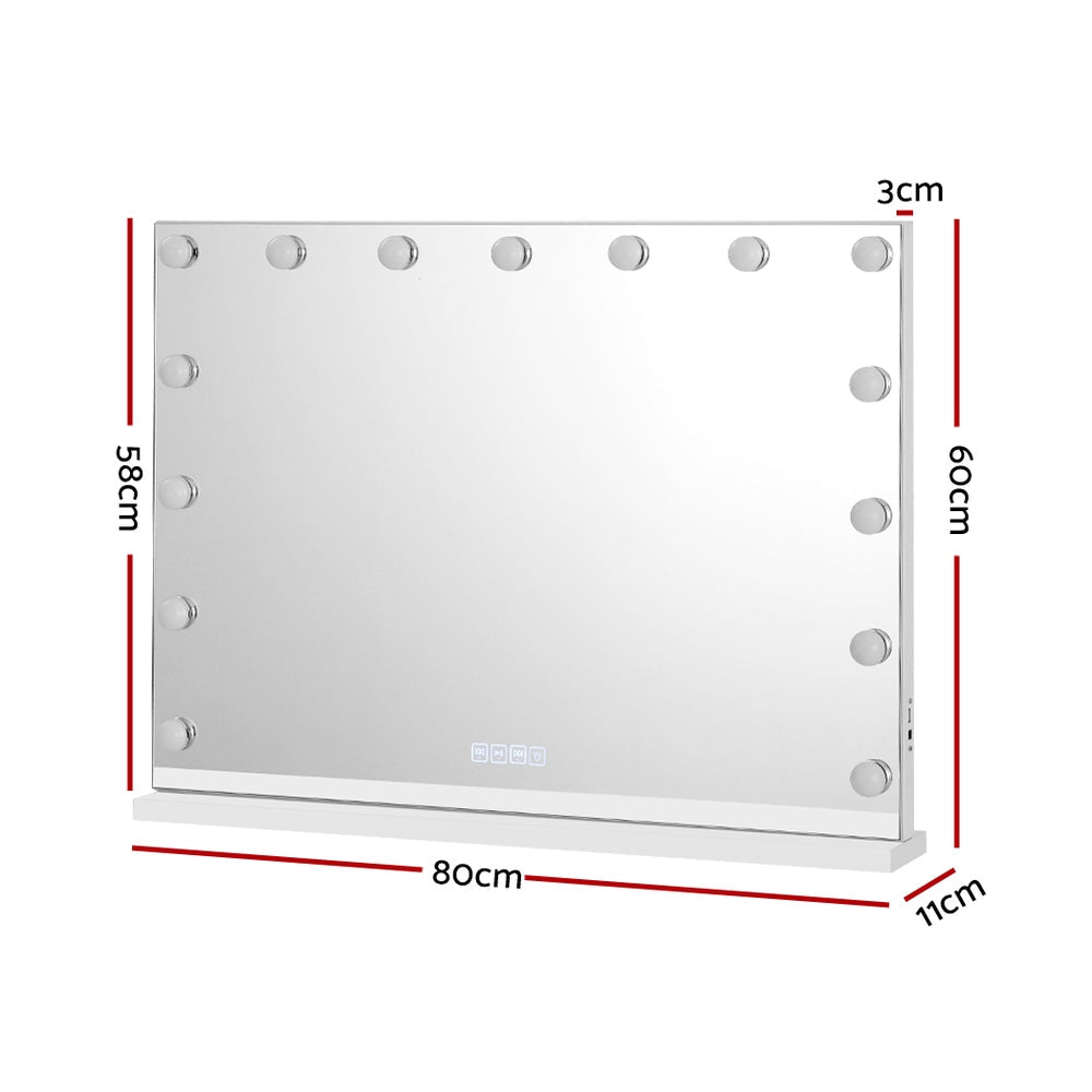 Embellir Bluetooth Makeup Mirror 80X58cm Hollywood with Light Vanity Wall 18 LED Does not apply