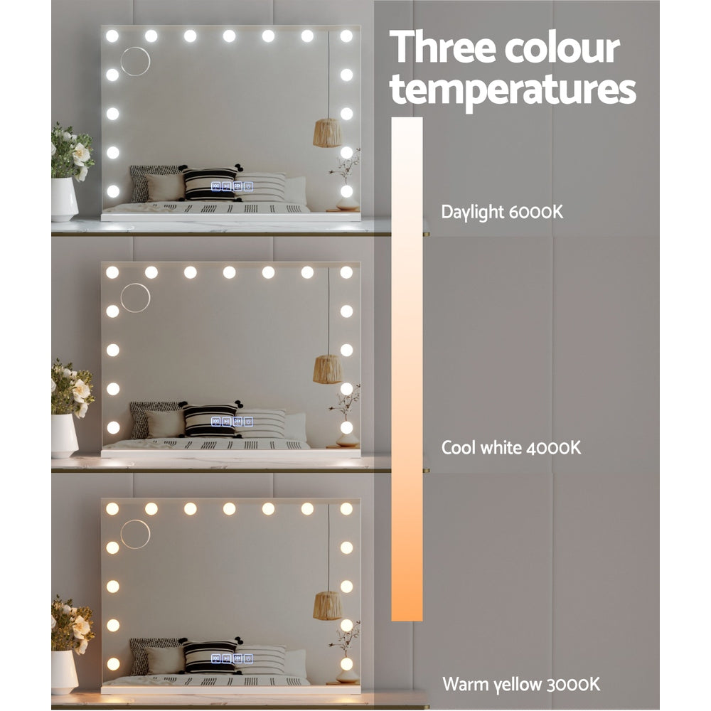 Embellir Bluetooth Makeup Mirror 80X58cm Hollywood with Light Vanity Wall 18 LED Does not apply