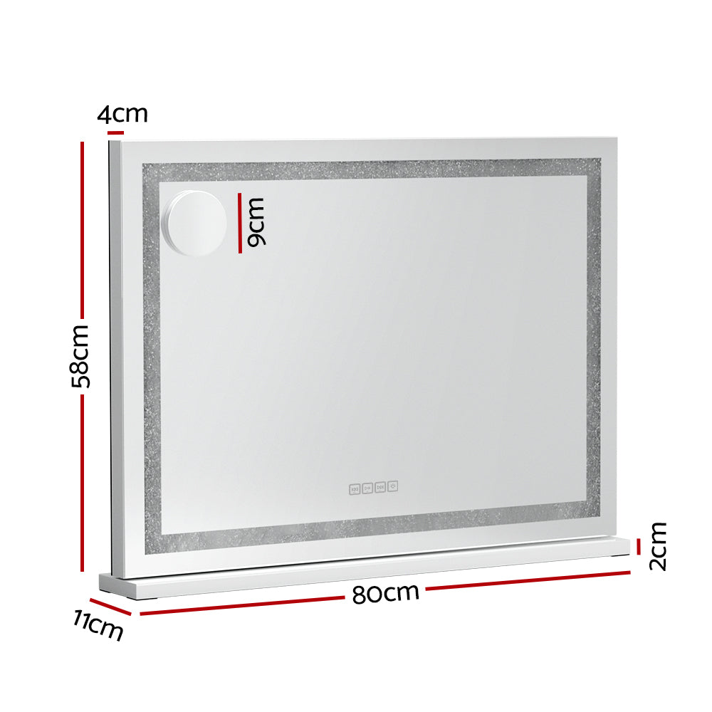 Embellir Bluetooth Makeup Mirror 80X58cm Crystal Hollywood with Light LED Vanity Embellir