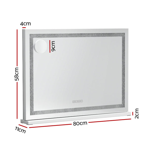Embellir Bluetooth Makeup Mirror 80X58cm Crystal Hollywood with Light LED Vanity Embellir