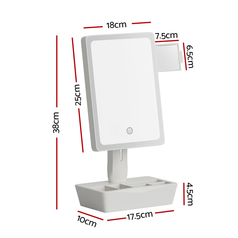 Embellir Makeup Mirror 10X Magnifying with LED light Storage Cosmetic Mirror Embellir