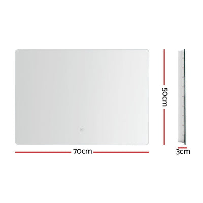 Embellir Wall Mirror 70X50cm with LED Light Bathroom Home Decor Round Rectangle