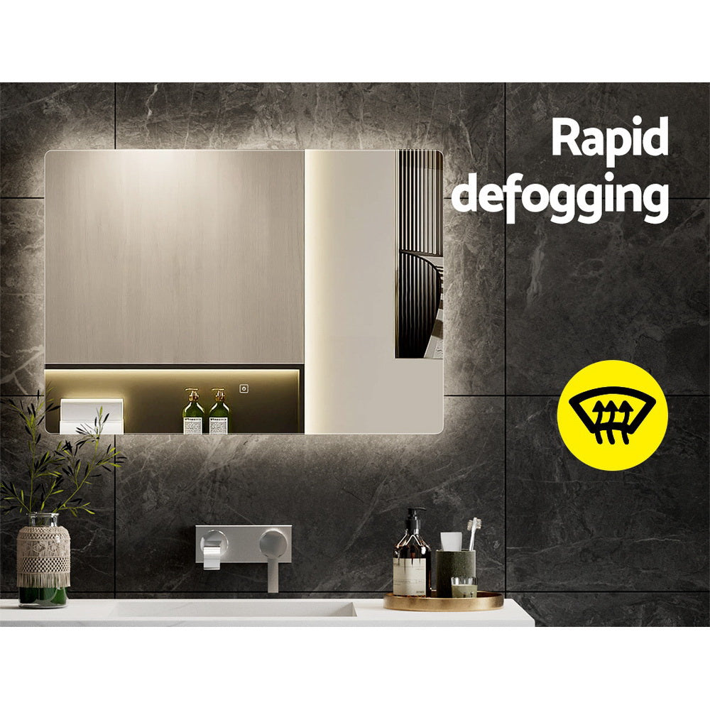 Embellir Wall Mirror 70X50cm with LED Light Bathroom Home Decor Round Rectangle Embellir