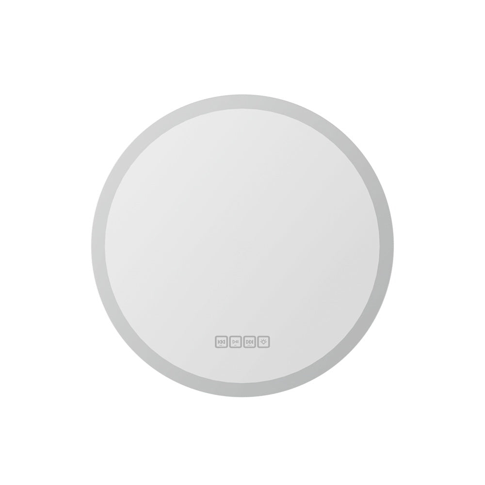 Embellir Bluetooth LED Wall Mirror With Light 50CM Bathroom Decor Round Mirrors Embellir