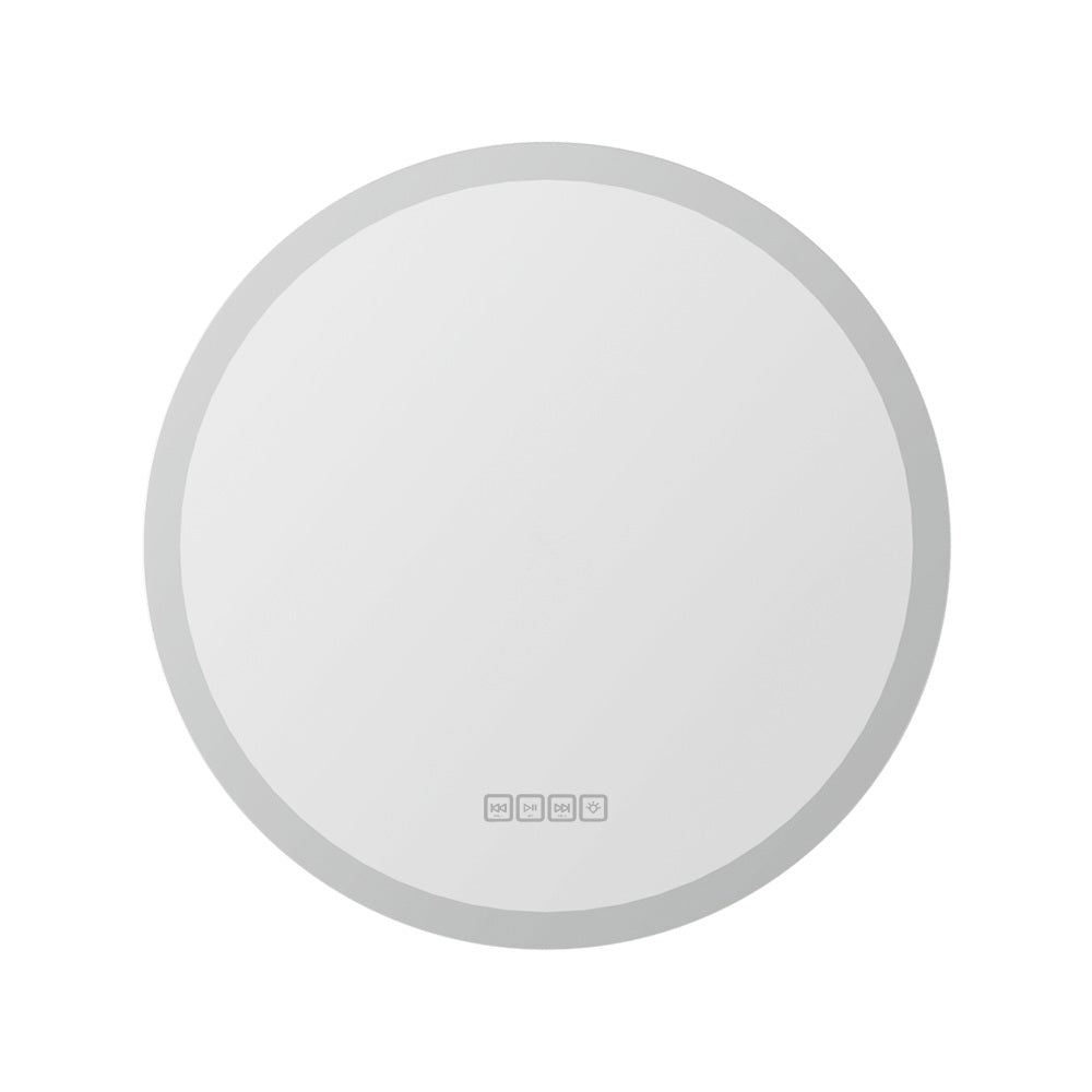 Embellir Bluetooth LED Wall Mirror With Light 60CM Bathroom Decor Round Mirrors Embellir