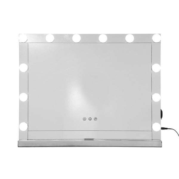 Embellir - 58cm x 46cm Hollywood Makeup Mirror With Light 12 LED Bulbs Vanity Lighted Silver freeshipping - Awezingly