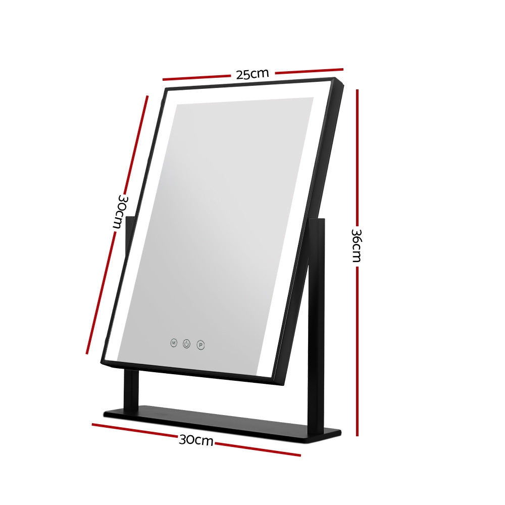 Embellir LED Makeup Mirror Hollywood Standing Mirror Tabletop Vanity Black freeshipping - Awezingly
