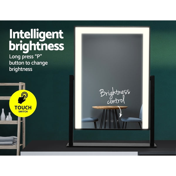 Embellir LED Makeup Mirror Hollywood Standing Mirror Tabletop Vanity Black freeshipping - Awezingly