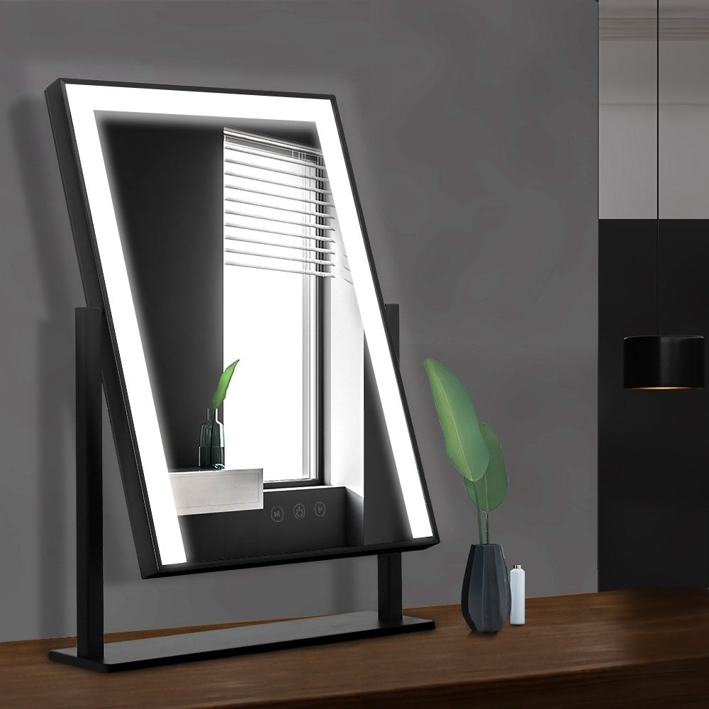 Embellir LED Makeup Mirror Hollywood Standing Mirror Tabletop Vanity Black freeshipping - Awezingly