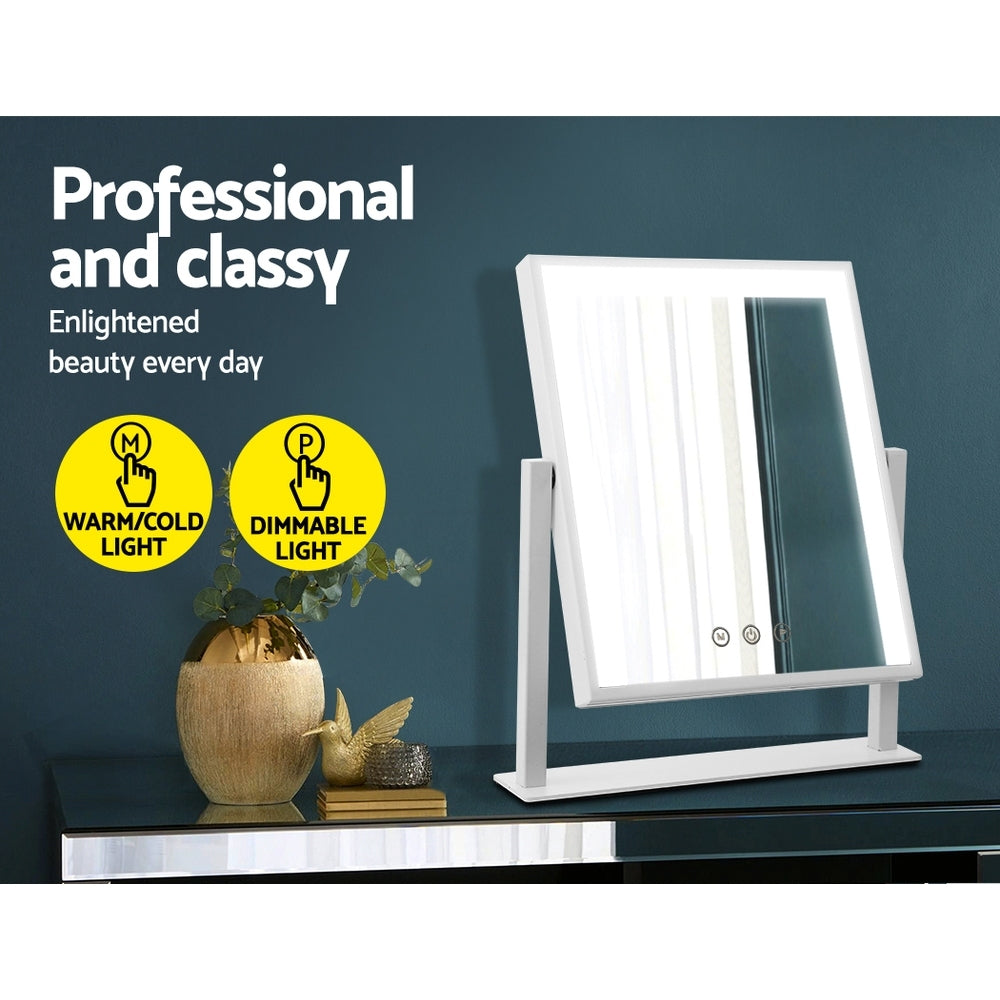 Embellir LED Makeup Mirror Hollywood Standing Mirror Tabletop Vanity White freeshipping - Awezingly