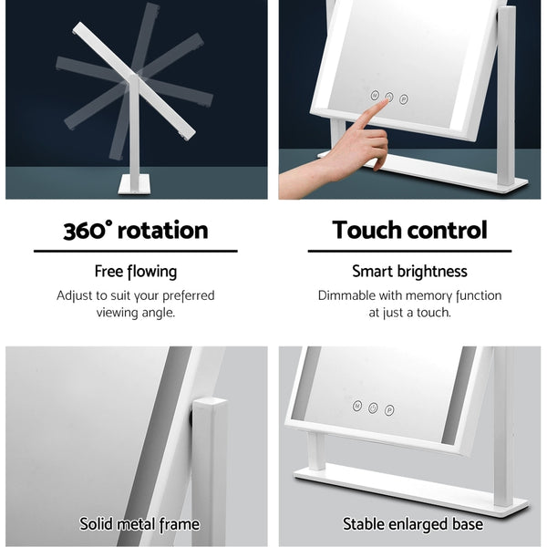 Embellir LED Makeup Mirror Hollywood Standing Mirror Tabletop Vanity White freeshipping - Awezingly