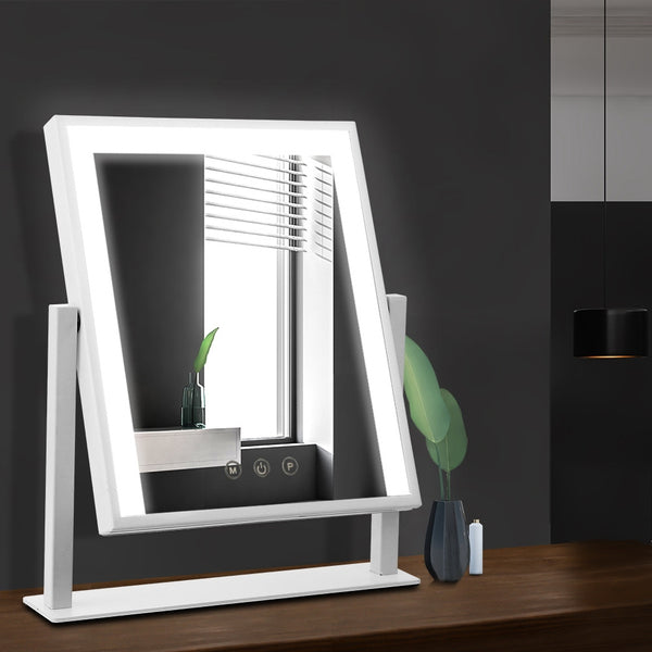 Embellir LED Makeup Mirror Hollywood Standing Mirror Tabletop Vanity White freeshipping - Awezingly