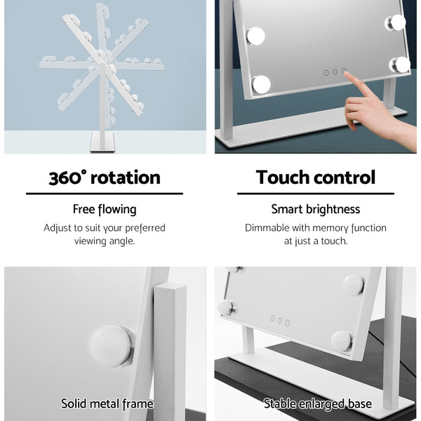 Embellir Hollywood Makeup Mirror with 15 Dimmable Bulb Lighted Dressing Mirror freeshipping - Awezingly