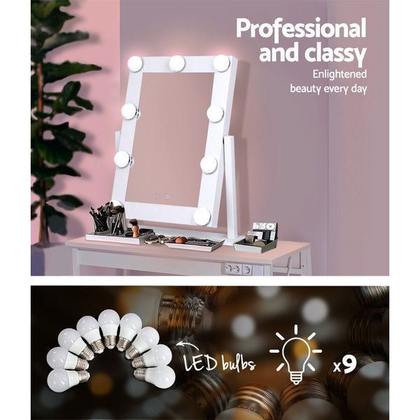 Embellir LED Standing Makeup Mirror - White freeshipping - Awezingly