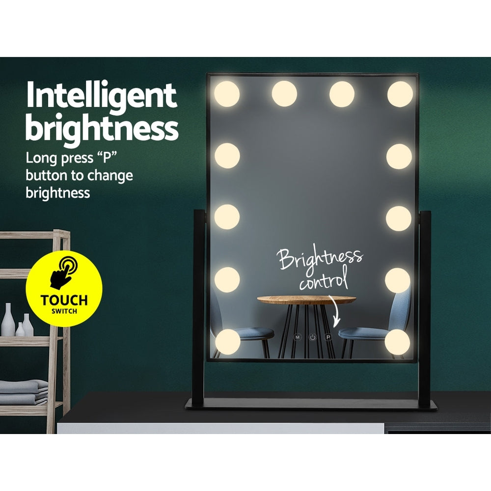 Embellir LED Standing Makeup Mirror - Black freeshipping - Awezingly