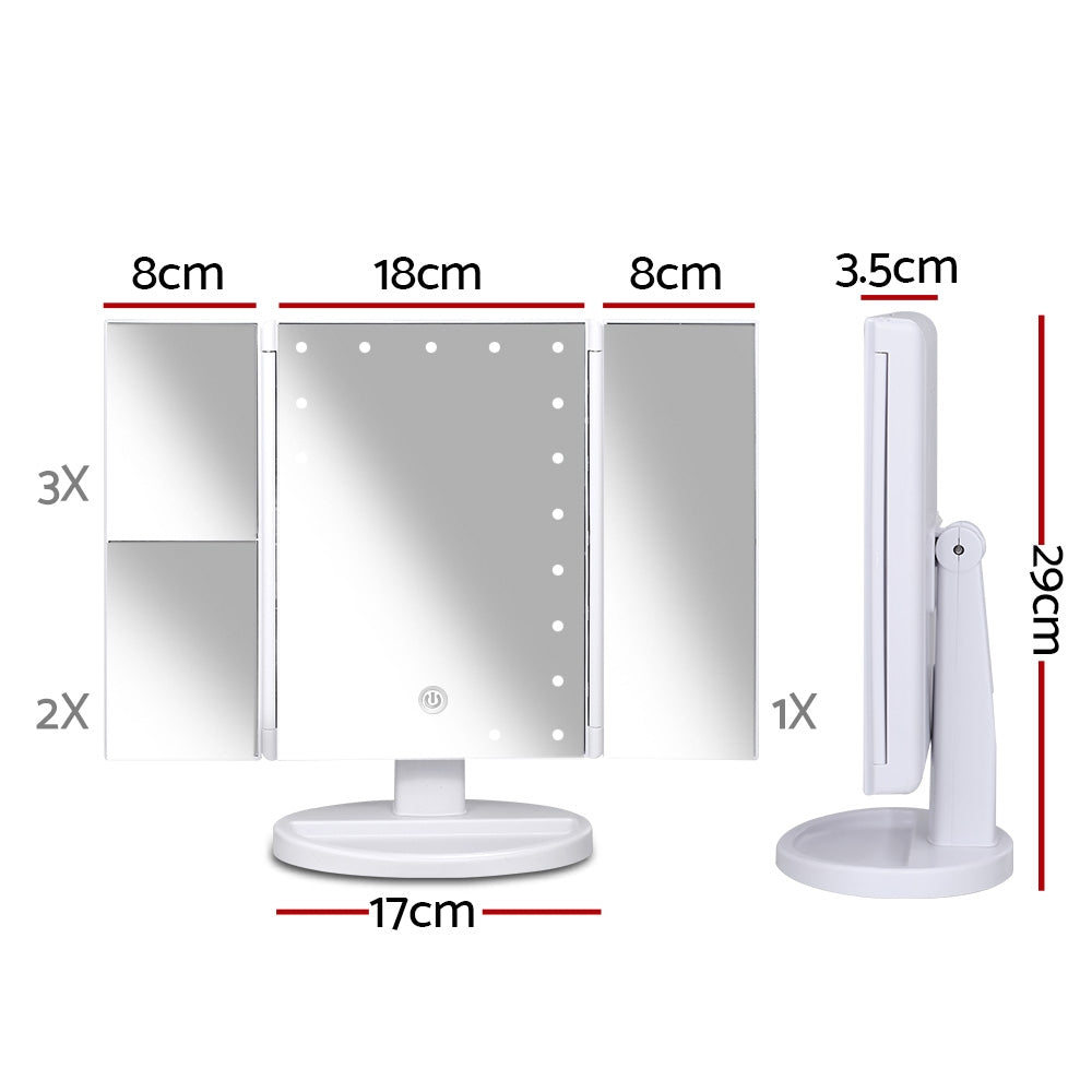 Embellir LED  Tri-Fold Make Up Mirror freeshipping - Awezingly