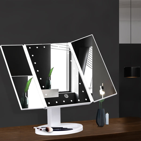 Embellir LED  Tri-Fold Make Up Mirror freeshipping - Awezingly