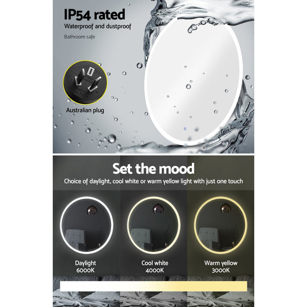 Embellir LED Wall Mirror Bathroom Light 80CM Decor Round decorative Mirrors Embellir